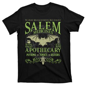 Salem Apothecary Herbalist Witch Wiccan Green Bat T-Shirt