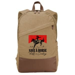 Save A Horse Ride A Cowboy Skeleton Country Skull Western Cotton Canvas Backpack