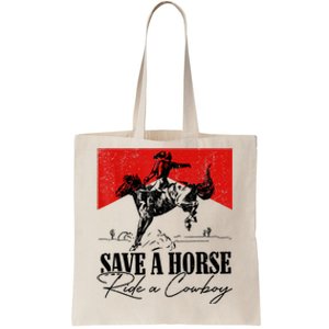 Save A Horse Ride A Cowboy Skeleton Country Skull Western Tote Bag