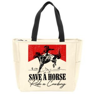 Save A Horse Ride A Cowboy Skeleton Country Skull Western Zip Tote Bag