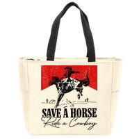 Save A Horse Ride A Cowboy Skeleton Country Skull Western Zip Tote Bag
