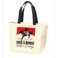Save A Horse Ride A Cowboy Skeleton Country Skull Western Zip Tote Bag