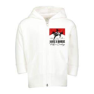 Save A Horse Ride A Cowboy Skeleton Country Skull Western Toddler Zip Fleece Hoodie