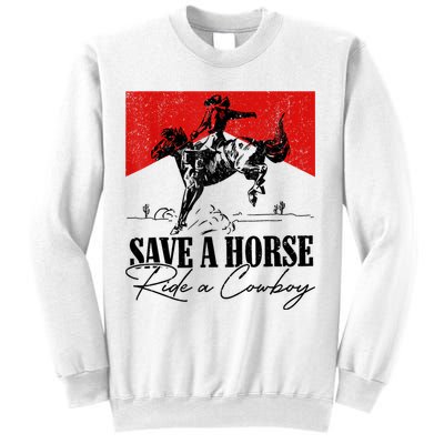 Save A Horse Ride A Cowboy Skeleton Country Skull Western Sweatshirt