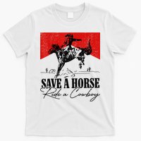 Save A Horse Ride A Cowboy Skeleton Country Skull Western T-Shirt