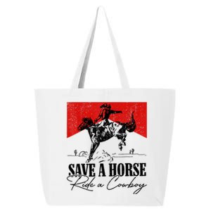 Save A Horse Ride A Cowboy Skeleton Country Skull Western 25L Jumbo Tote