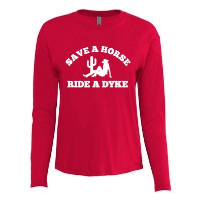 Save A Horse Ride A Dyke Womens Cotton Relaxed Long Sleeve T-Shirt