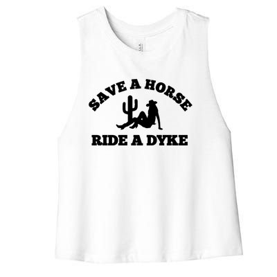 Save A Horse Ride A Dyke Women's Racerback Cropped Tank