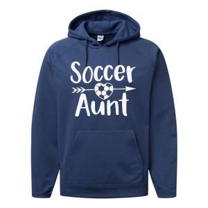 Soccer Aunt Heart Sport Lover Auntie Mother's Day Performance Fleece Hoodie