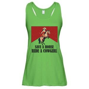 Save A Horse Ride A Cowgirl Ladies Essential Flowy Tank