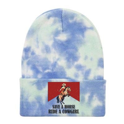 Save A Horse Ride A Cowgirl Tie Dye 12in Knit Beanie