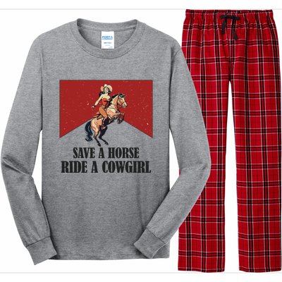 Save A Horse Ride A Cowgirl Long Sleeve Pajama Set