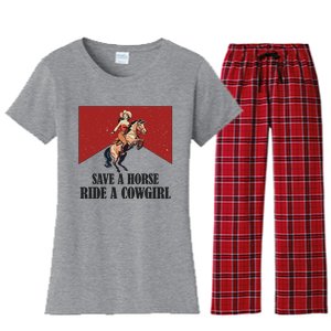 Save A Horse Ride A Cowgirl Women's Flannel Pajama Set