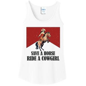 Save A Horse Ride A Cowgirl Ladies Essential Tank