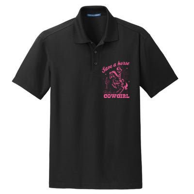 Save A Horse Ride A Cowgirl Dry Zone Grid Polo