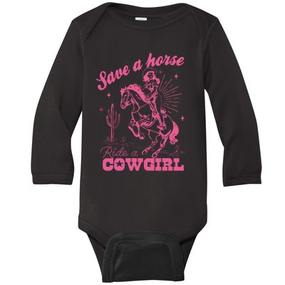 Save A Horse Ride A Cowgirl Baby Long Sleeve Bodysuit