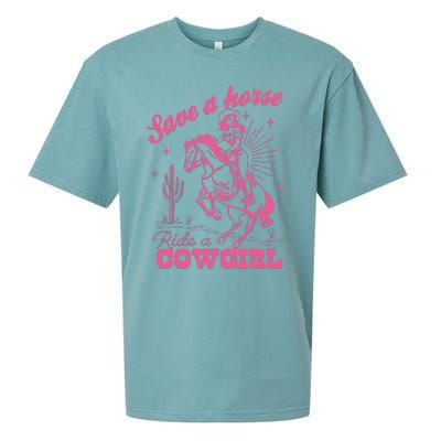 Save A Horse Ride A Cowgirl Sueded Cloud Jersey T-Shirt