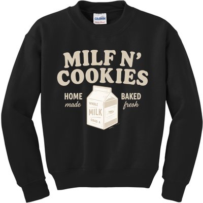 Stay At Home Milf N Cookies  Kids Sweatshirt