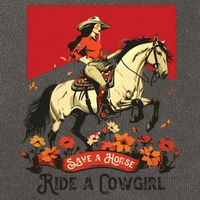 Save A Horse Ride A Cowgirl Western Rodeo Cotton Canvas Backpack