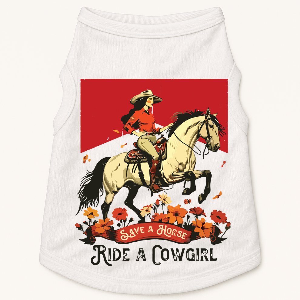 Save A Horse Ride A Cowgirl Western Rodeo Doggie Tank