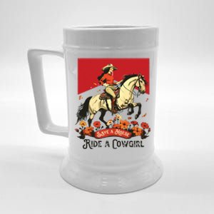 Save A Horse Ride A Cowgirl Western Rodeo Beer Stein