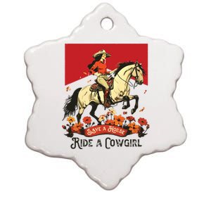 Save A Horse Ride A Cowgirl Western Rodeo Ceramic Star Ornament