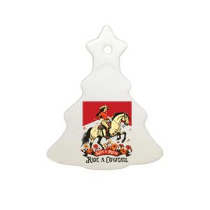 Save A Horse Ride A Cowgirl Western Rodeo Ceramic Tree Ornament