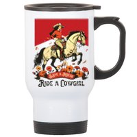 Save A Horse Ride A Cowgirl Western Rodeo Stainless Steel Travel Mug