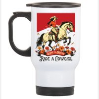 Save A Horse Ride A Cowgirl Western Rodeo Stainless Steel Travel Mug