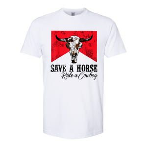 Save A Horse Ride A Cowboy Western Country Rodeo Bull Skull Softstyle CVC T-Shirt