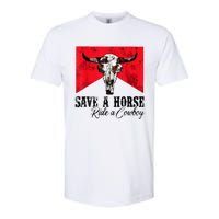 Save A Horse Ride A Cowboy Western Country Rodeo Bull Skull Softstyle CVC T-Shirt