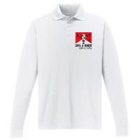 Save A Horse Ride A Cowboy Western Country Rodeo Bull Skull Performance Long Sleeve Polo