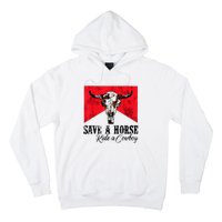 Save A Horse Ride A Cowboy Western Country Rodeo Bull Skull Hoodie