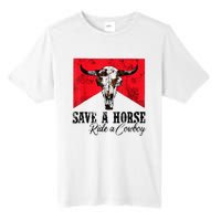 Save A Horse Ride A Cowboy Western Country Rodeo Bull Skull Tall Fusion ChromaSoft Performance T-Shirt