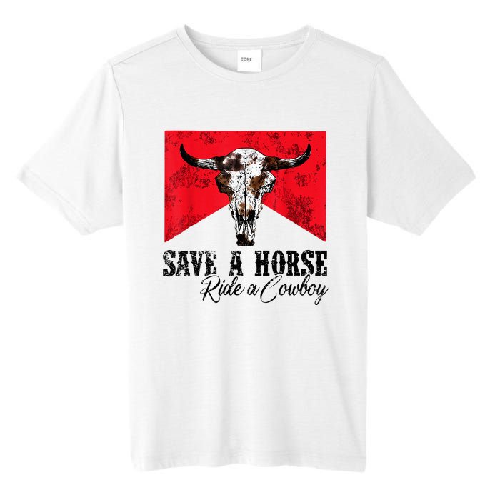 Save A Horse Ride A Cowboy Western Country Rodeo Bull Skull Tall Fusion ChromaSoft Performance T-Shirt