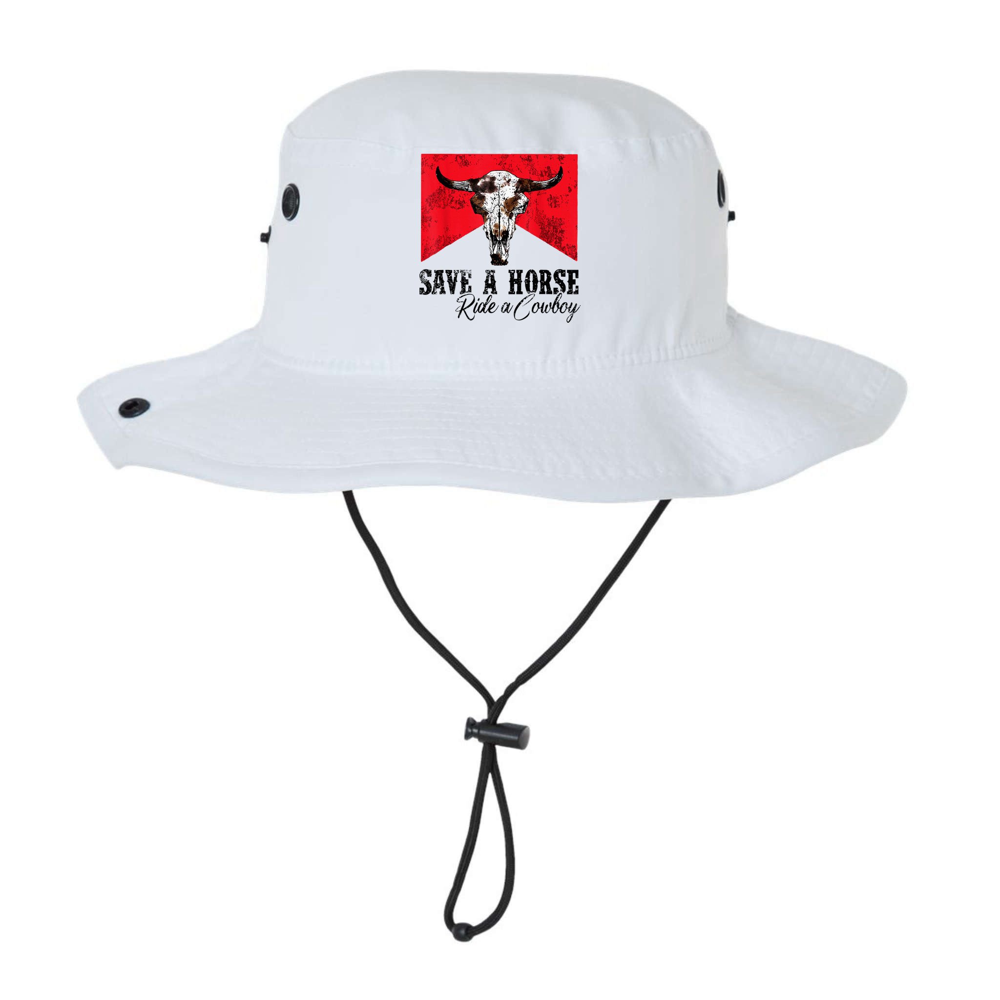 Save A Horse Ride A Cowboy Western Country Rodeo Bull Skull Bucket Hat