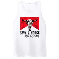 Save A Horse Ride A Cowboy Western Country Rodeo Bull Skull PosiCharge Competitor Tank