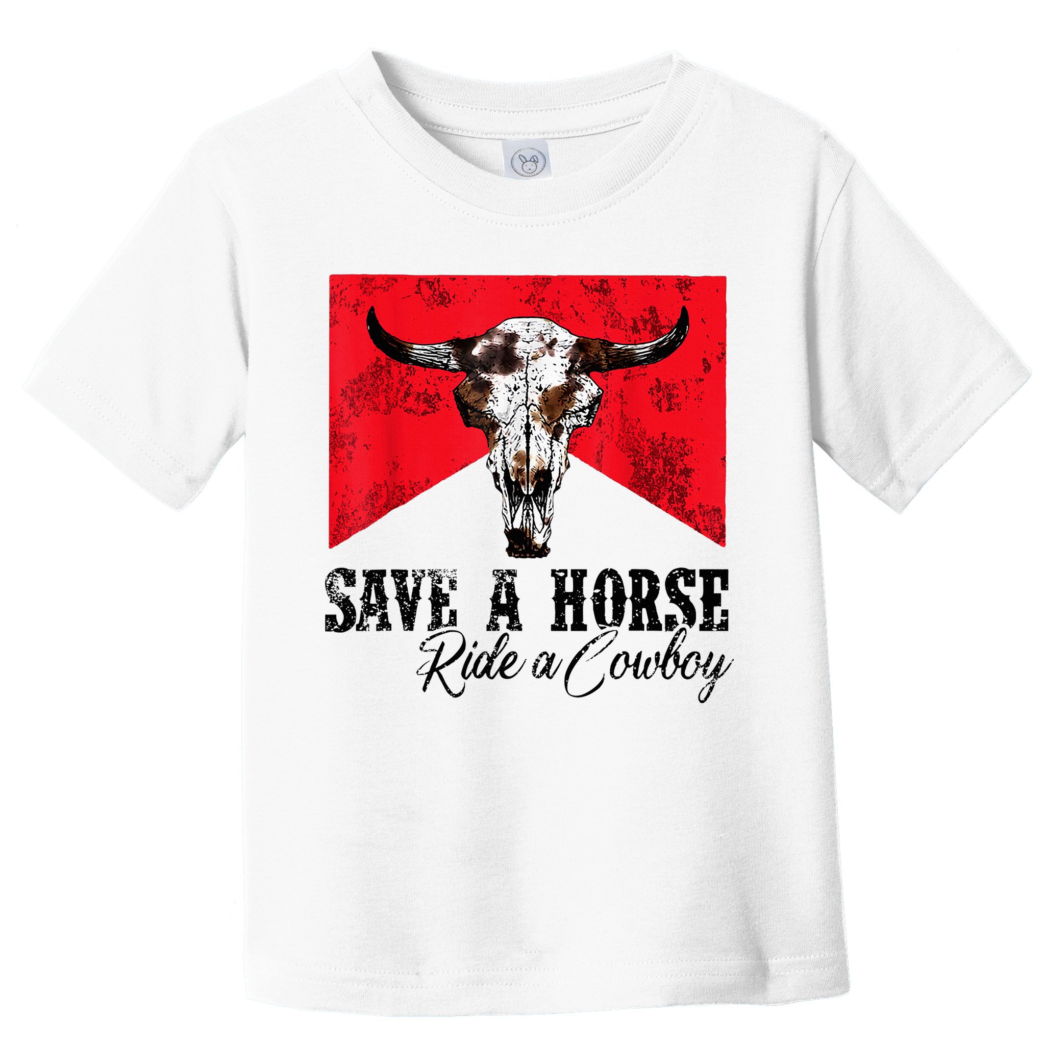 Save A Horse Ride A Cowboy Western Country Rodeo Bull Skull Toddler T-Shirt