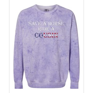 Save A Horse Ride A Cousin Hillbilly Redneck Colorblast Crewneck Sweatshirt