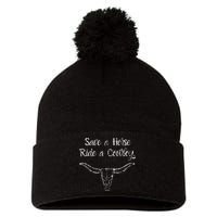 Save a Horse ride a Cowboy Pom Pom 12in Knit Beanie