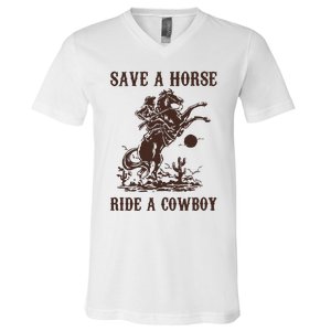 Save A Horse Ride A Cowboy V-Neck T-Shirt