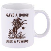 Save A Horse Ride A Cowboy 11oz C Handle Ceramic Mug