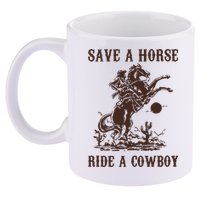 Save A Horse Ride A Cowboy 11oz C Handle Ceramic Mug