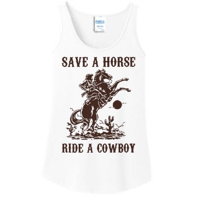 Save A Horse Ride A Cowboy Ladies Essential Tank