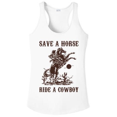 Save A Horse Ride A Cowboy Ladies PosiCharge Competitor Racerback Tank