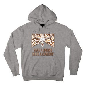 Save A Horse Ride A Cow Bull Skull Leopard Western Rodeo Tall Hoodie