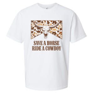 Save A Horse Ride A Cow Bull Skull Leopard Western Rodeo Sueded Cloud Jersey T-Shirt