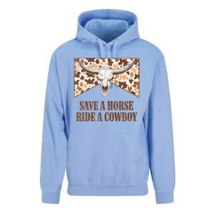 Save A Horse Ride A Cow Bull Skull Leopard Western Rodeo Unisex Surf Hoodie