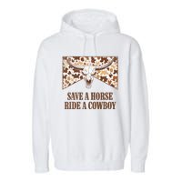 Save A Horse Ride A Cow Bull Skull Leopard Western Rodeo Garment-Dyed Fleece Hoodie