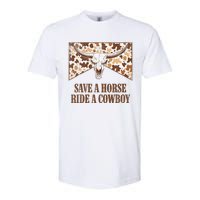 Save A Horse Ride A Cow Bull Skull Leopard Western Rodeo Softstyle CVC T-Shirt